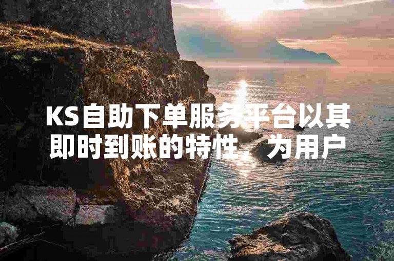 KS自助下单服务平台以其即时到账的特性，为用户提供了便捷高效的服务体验。