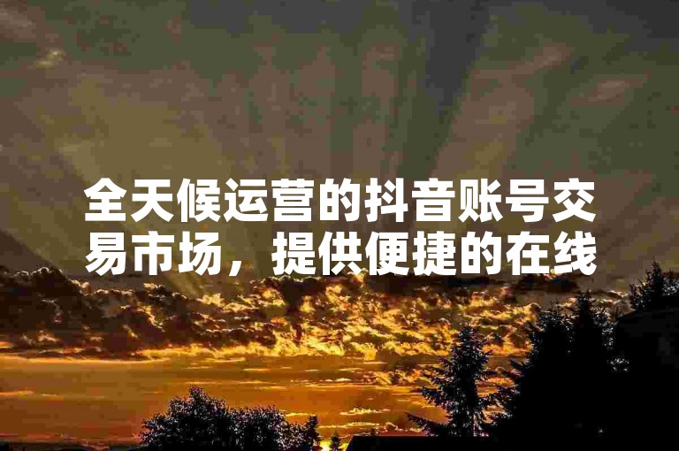 全天候运营的抖音账号交易市场，提供便捷的在线接单服务。