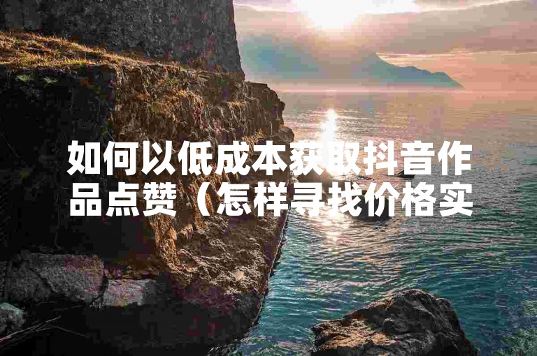 如何以低成本获取抖音作品点赞（怎样寻找价格实惠的抖音作品点赞来源）？