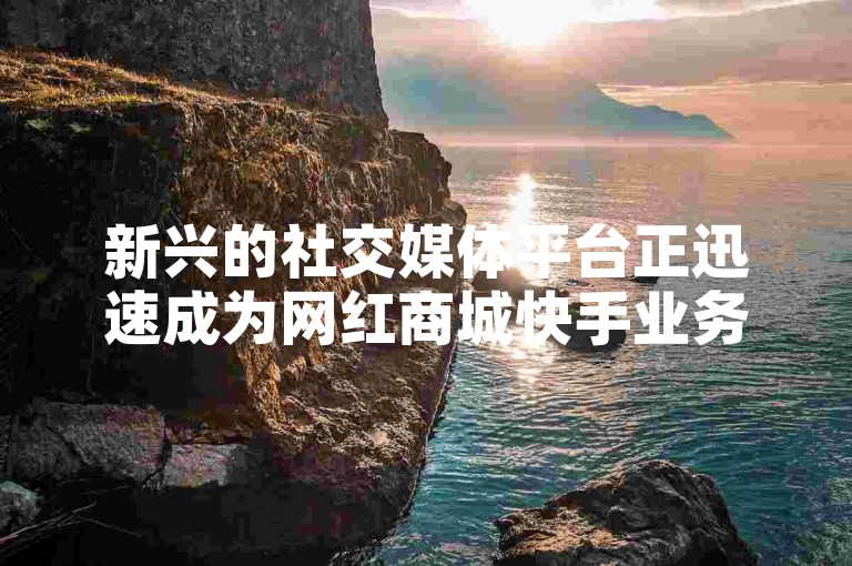 新兴的社交媒体平台正迅速成为网红商城快手业务拓展的热土。
