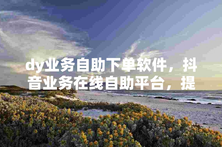 dy业务自助下单软件，抖音业务在线自助平台，提供便捷的服务。