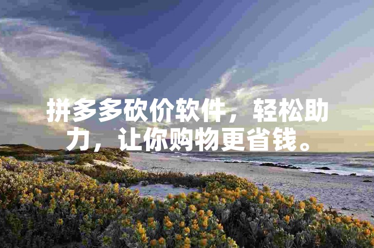 拼多多砍价软件，轻松助力，让你购物更省钱。