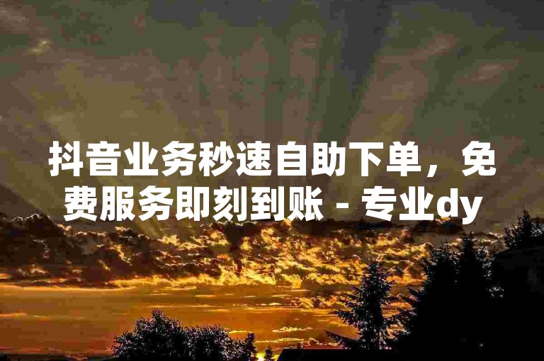 抖音业务秒速自助下单，免费服务即刻到账 - 专业dy点赞平台。