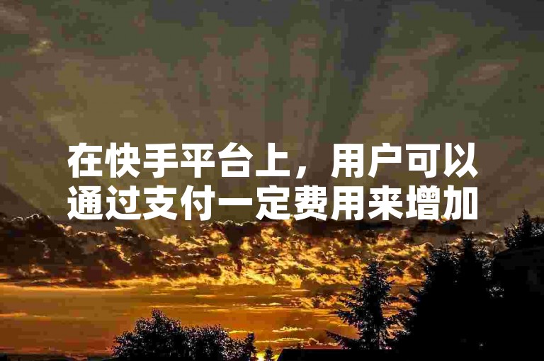 在快手平台上，用户可以通过支付一定费用来增加视频的双击量。