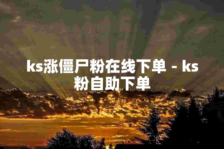 ks涨僵尸粉在线下单 - ks粉自助下单