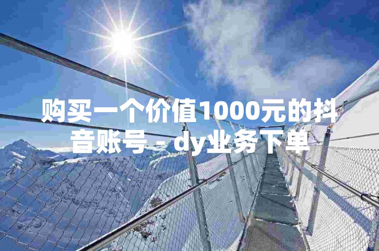 购买一个价值1000元的抖音账号 - dy业务下单