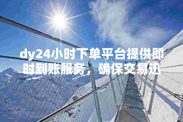 dy24小时下单平台提供即时到账服务，确保交易迅速完成。