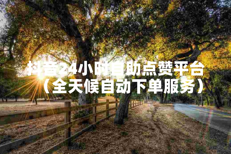 抖音24小时自助点赞平台（全天候自动下单服务）