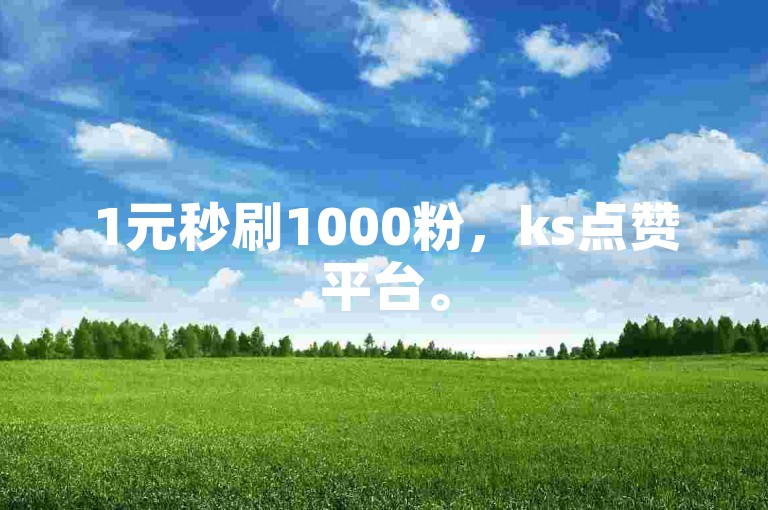 1元秒刷1000粉，ks点赞平台。