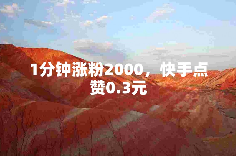 1分钟涨粉2000，快手点赞0.3元50个。