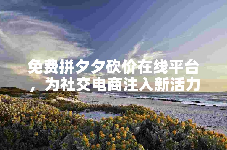 免费拼夕夕砍价在线平台，为社交电商注入新活力。