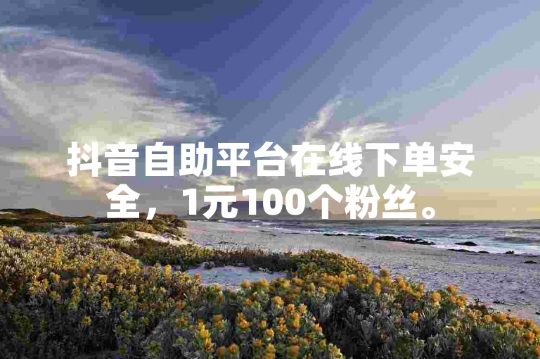 抖音自助平台在线下单安全，1元100个粉丝。