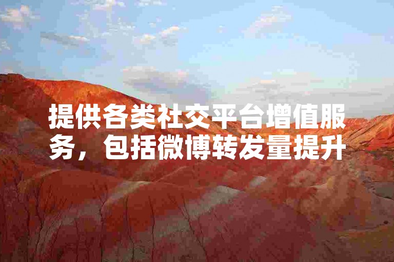 提供各类社交平台增值服务，包括微博转发量提升服务。