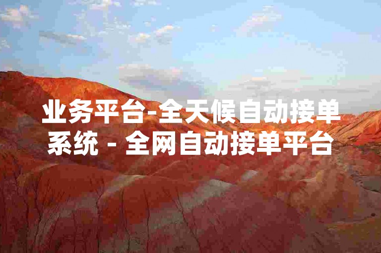 业务平台-全天候自动接单系统 - 全网自动接单平台dy