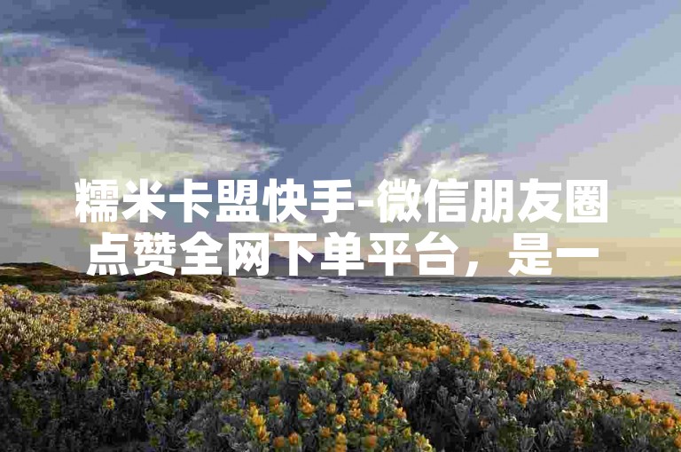 糯米卡盟快手-微信朋友圈点赞全网下单平台，是一个提供专业服务的在线平台。