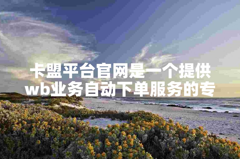 卡盟平台官网是一个提供wb业务自动下单服务的专业网站。