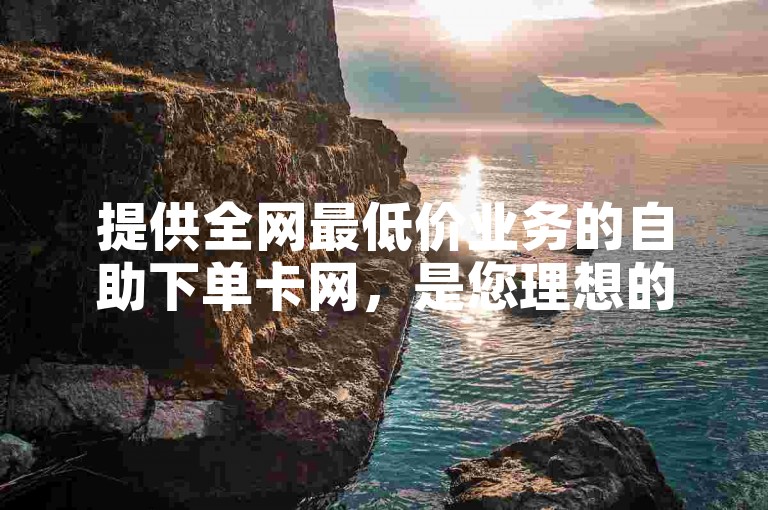 提供全网最低价业务的自助下单卡网，是您理想的选择。
