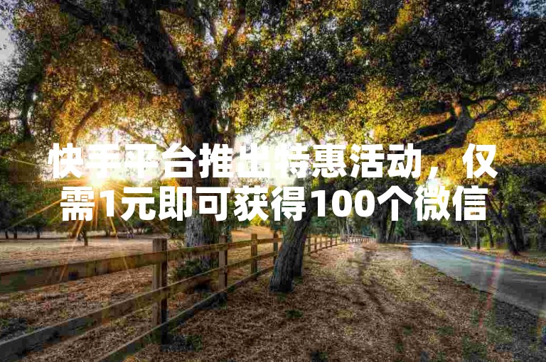 快手平台推出特惠活动，仅需1元即可获得100个微信支付机会。