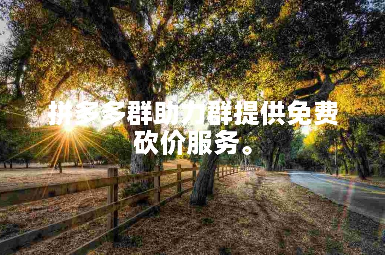 拼多多群助力群提供免费砍价服务。
