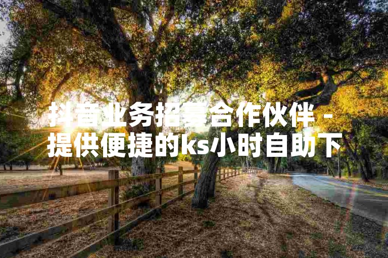 抖音业务招募合作伙伴 - 提供便捷的ks小时自助下单服务。