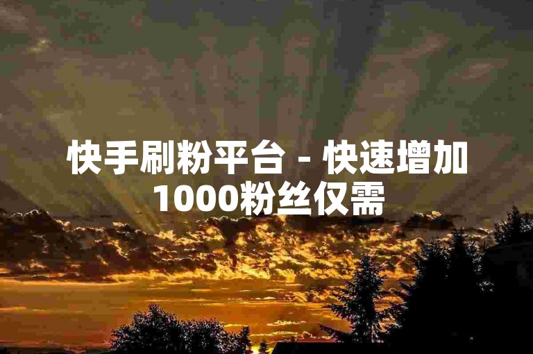 快手刷粉平台 - 快速增加1000粉丝仅需5元 - 高效提升QQ空间人气。