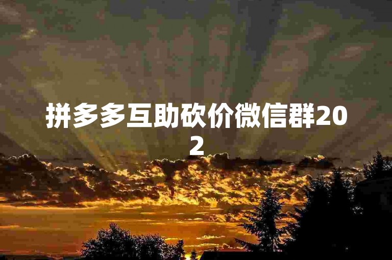 拼多多互助砍价微信群2025{拼多多助力}