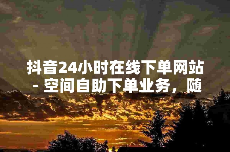 抖音24小时在线下单网站 - 空间自助下单业务，随时满足您的需求。