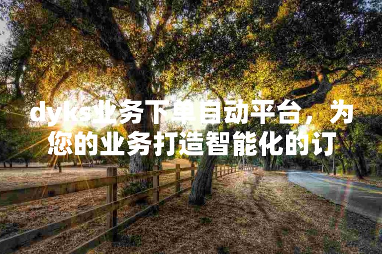 dyks业务下单自动平台，为您的业务打造智能化的订单处理系统。