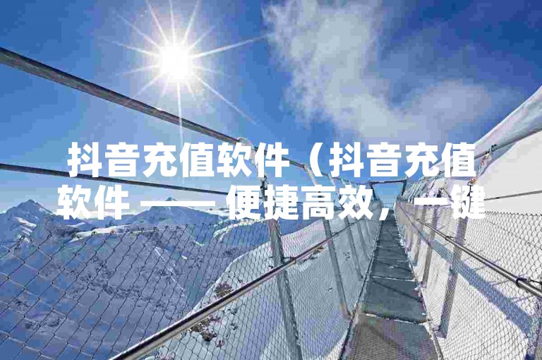 抖音充值软件（抖音充值软件 —— 便捷高效，一键完成充值）