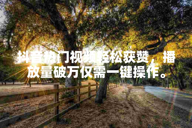 抖音热门视频轻松获赞，播放量破万仅需一键操作。