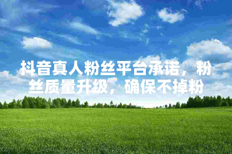 抖音真人粉丝平台承诺，粉丝质量升级，确保不掉粉。