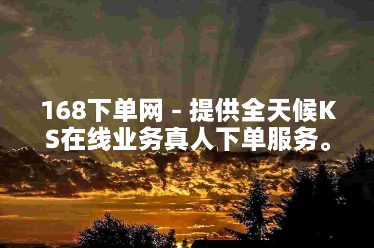 168下单网 - 提供全天候KS在线业务真人下单服务。