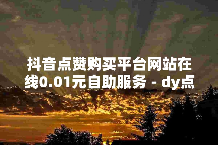 抖音点赞购买平台网站在线0.01元自助服务 - dy点赞自助下单平台网站