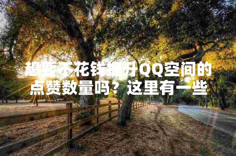 想要不花钱提升QQ空间的点赞数量吗？这里有一些免费技巧可以帮助你增加点赞数。