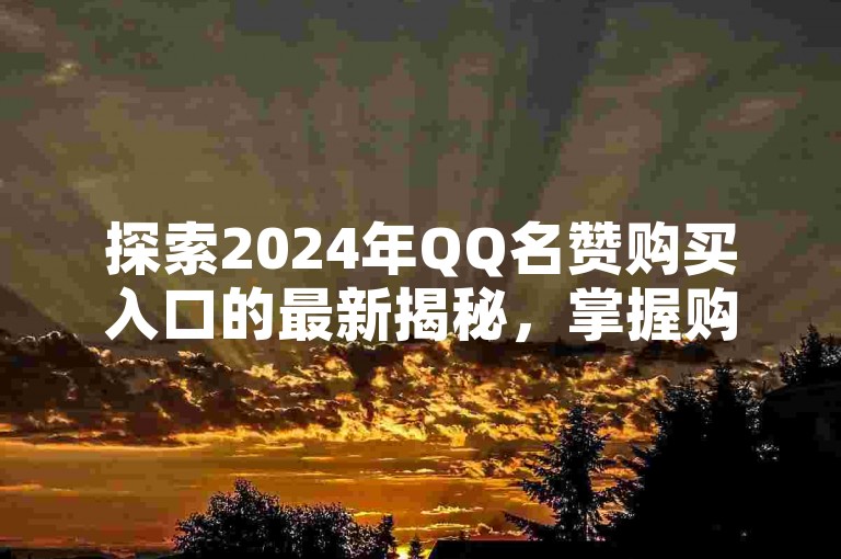 探索2024年QQ名赞购买入口的最新揭秘，掌握购买QQ名赞的独家方法！