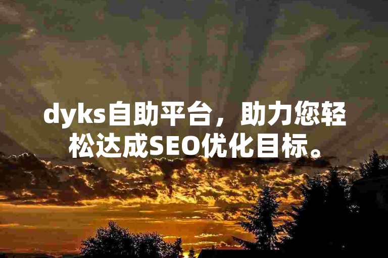 dyks自助平台，助力您轻松达成SEO优化目标。