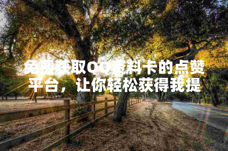 免费获取QQ资料卡的点赞平台，让你轻松获得我提供的服务。