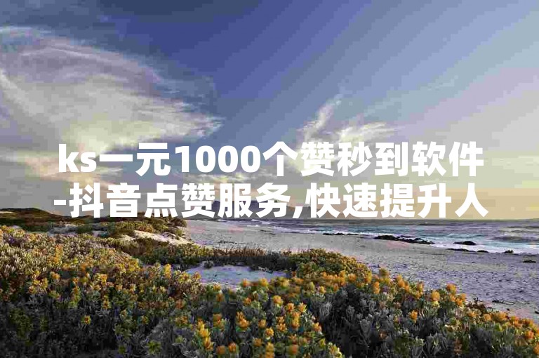 ks一元1000个赞秒到软件-抖音点赞服务,快速提升人气的低价平台