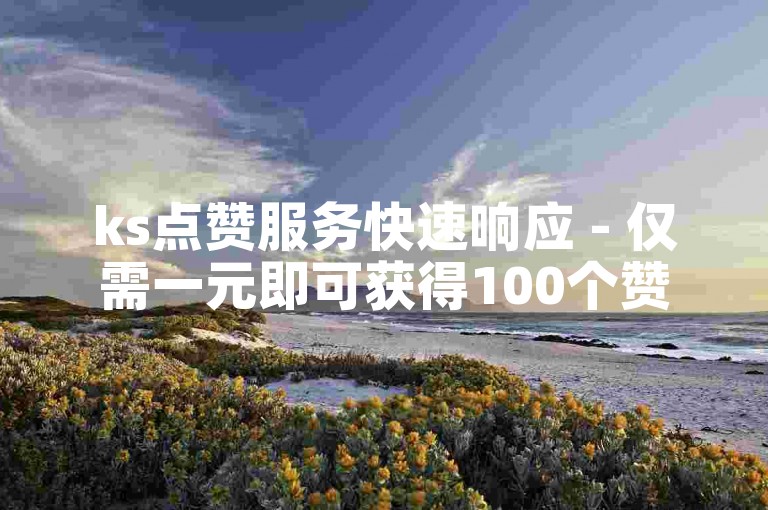 ks点赞服务快速响应 - 仅需一元即可获得100个赞的即时支持。