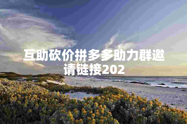 互助砍价拼多多助力群邀请链接2025