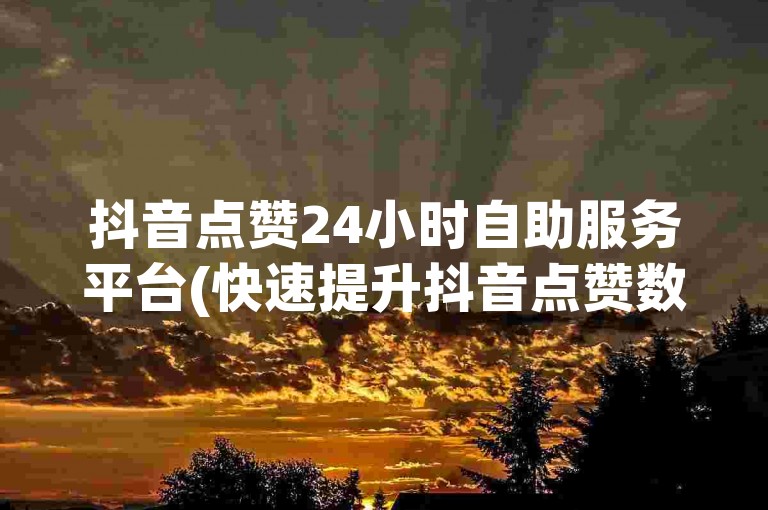 抖音点赞24小时自助服务平台(快速提升抖音点赞数的全天候服务)。