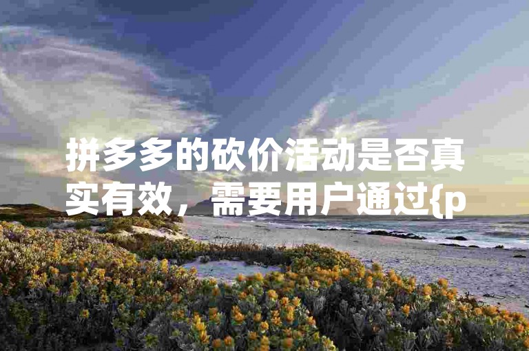 拼多多的砍价活动是否真实有效，需要用户通过{pdd助力平台}进行实际体验后才能得出结论。