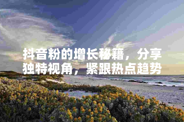 抖音粉的增长秘籍，分享独特视角，紧跟热点趋势，打造个人品牌！
