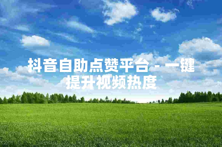 抖音自助点赞平台 - 一键提升视频热度