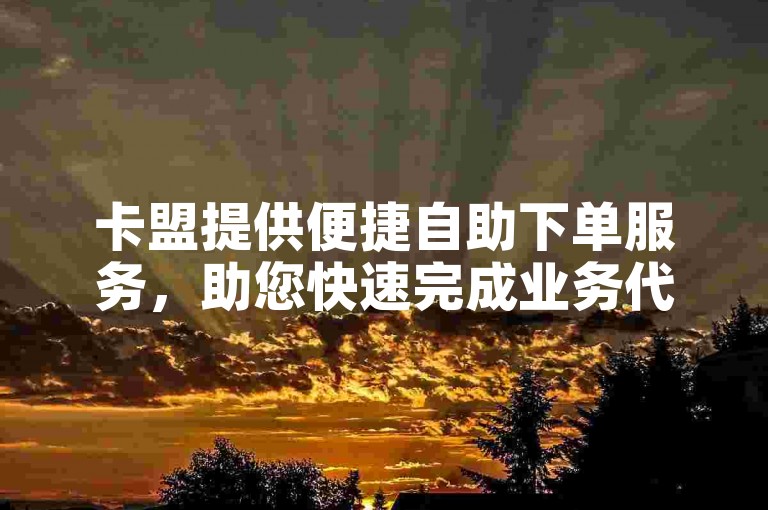 卡盟提供便捷自助下单服务，助您快速完成业务代刷需求。