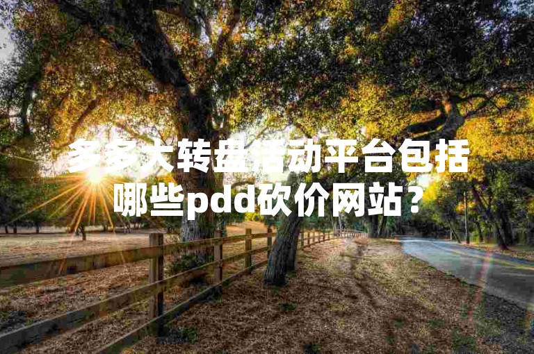 多多大转盘活动平台包括哪些pdd砍价网站？