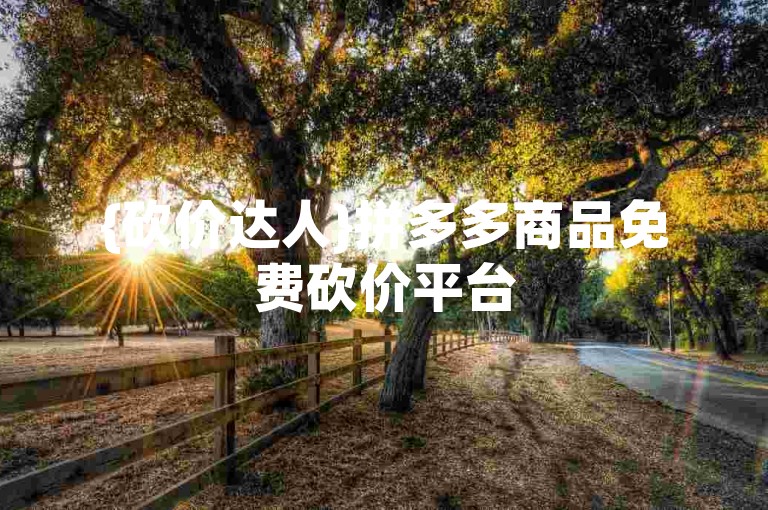 {砍价达人}拼多多商品免费砍价平台