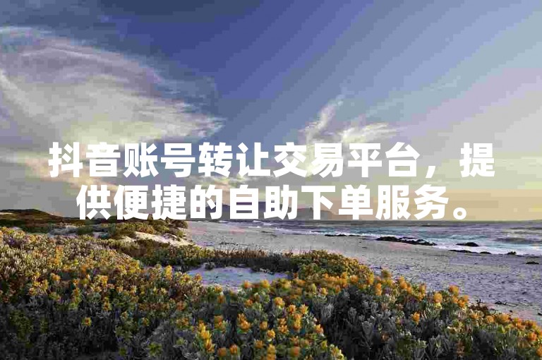 抖音账号转让交易平台，提供便捷的自助下单服务。