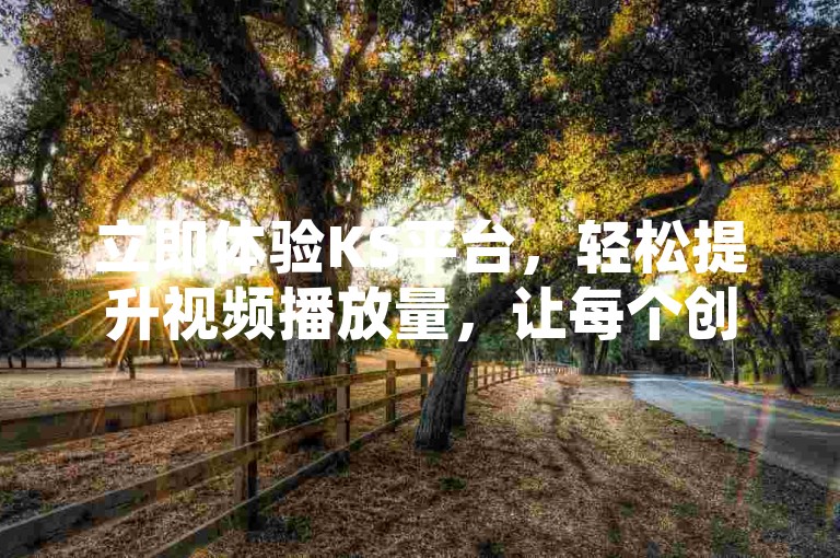 立即体验KS平台，轻松提升视频播放量，让每个创作瞬间都获得应有的关注。