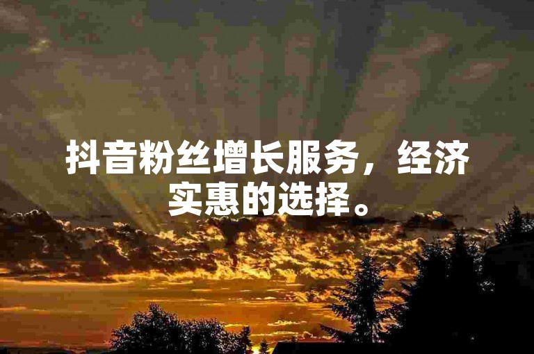 抖音粉丝增长服务，经济实惠的选择。